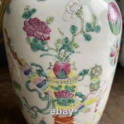 Vase De Porcelaine / Lampe Tongzhi, Dernière Dynastie Qing