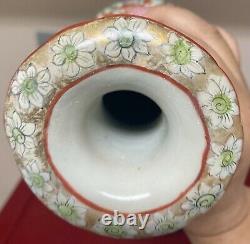 Vase En Porcelaine De Médaillon De Rose Chinoise Antique