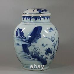 Vase Et Couverture De Baluster Transitoires Bleus Et Blancs Chinois, Vers 1640