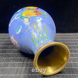 Vase de Lotus et Canard Mandarin exquis en cloisonné chinois fait main collectionnable 91236