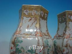 Vases Anciens Chinois Famille Rose, Époque Qianlong, 18ème Siècle