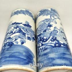 Vases Chinois Du Vieux Bleu Et Blanc D'oiseau Et Motif De Fleur De Porcelaine Hatstand