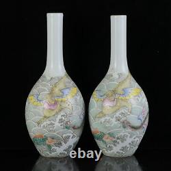 Vases en porcelaine pastel chinoise faits main avec motifs exquis 73587