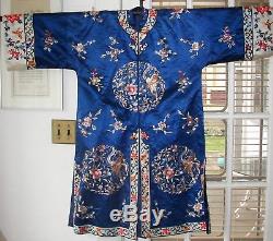 Veste Kimono Vintage Doublée De Manteau En Soie Brodée Chinoise