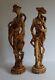 Vieille Paire Homme & Femelle Oriental Chinese Personnages Statue
