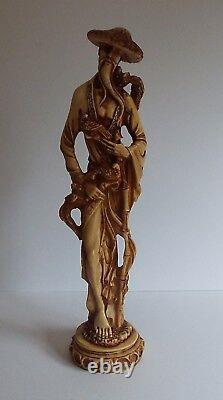 Vieille Paire Homme & Femelle Oriental Chinese Personnages Statue