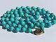Vintage Chinese Export Turquoise Perles Collier Avec Filigee Fermoir En Argent Sterling