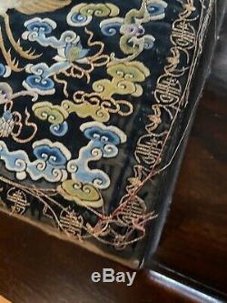 Vintage Chinese Silk Rang Badge Bijoux Waves Boxbird Mandarin Place As Est