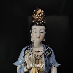 Vintage Chinois Blanc De Chine Porcelaine Quan Yin Statue