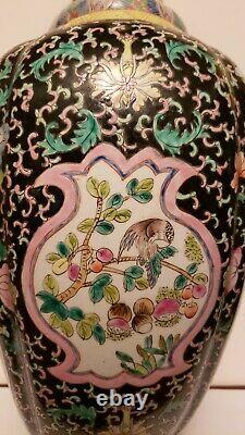 Vintage Chinois Famille Verte Peranakan Straits Tongzhi Marque Mais De Vase Proc